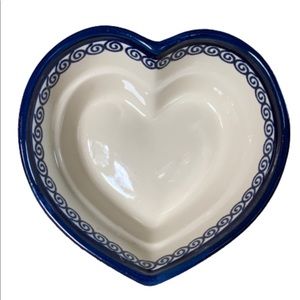 BOLESLAWIEC Heart shaped handmade dish